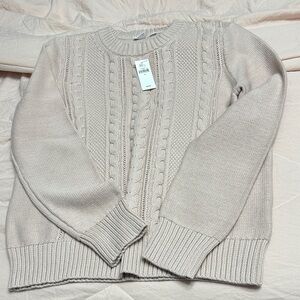 GAP Women's Cable Knit Sweater - dusty rose
